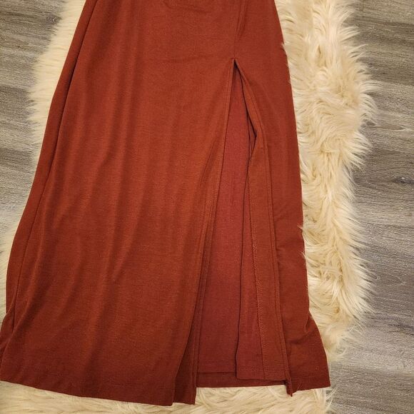 Free People Hayley Midi Dress in Russet Acorn Burnt Orange NWOT - Picture 3 of 9
